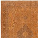 Handmade Turkish Wool Area Rug. Vintage Overdyed Orange Rug for Modern Home Handmade Turkish Wool Area Rug. Vintage Overdyed Orange Rug for Modern Home