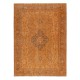 Handmade Turkish Wool Area Rug. Vintage Overdyed Orange Rug for Modern Home Handmade Turkish Wool Area Rug. Vintage Overdyed Orange Rug for Modern Home