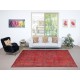 Red Overdyed Vintage Area Rug, Handwoven and Handknotted in Turkey for Modern Interiors Red Overdyed Vintage Area Rug, Handwoven and Handknotted in Turkey for Modern Interiors