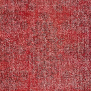 Red Overdyed Vintage Area Rug, Handwoven and Handknotted in Turkey for Modern Interiors