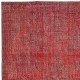 Red Overdyed Vintage Area Rug, Handwoven and Handknotted in Turkey for Modern Interiors Red Overdyed Vintage Area Rug, Handwoven and Handknotted in Turkey for Modern Interiors