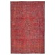 Red Overdyed Vintage Area Rug, Handwoven and Handknotted in Turkey for Modern Interiors Red Overdyed Vintage Area Rug, Handwoven and Handknotted in Turkey for Modern Interiors