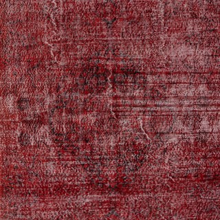Handmade Turkish Wool Rug. Vintage Red Overdyed Area Rug for Living Room