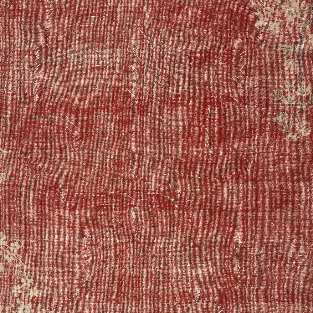 One-of-a-pair Vintage Hand-Knotted Chinese Art Deco Design Red Area Rug One-of-a-pair Vintage Hand-Knotted Chinese Art Deco Design Red Area Rug