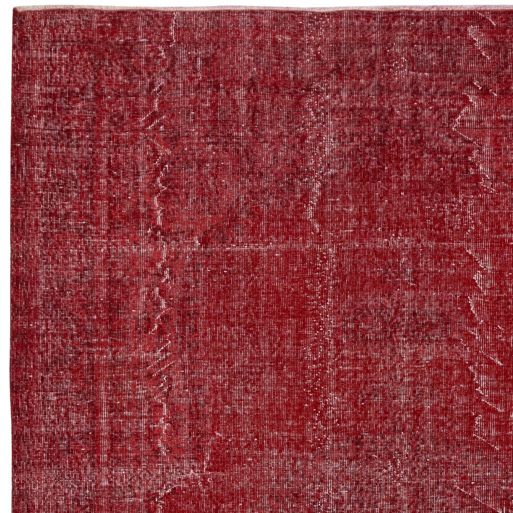 Vintage Red Wool Area Rug. Handmade Turkish Rug for Contemporary Spaces Vintage Red Wool Area Rug. Handmade Turkish Rug for Contemporary Spaces