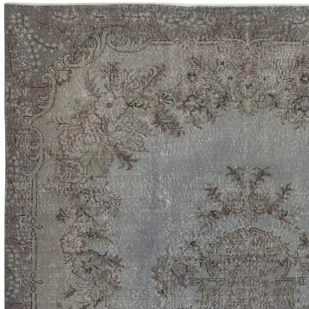 Gray Overdyed Area Rug, Handknotted and Handwoven in Turkey Gray Overdyed Area Rug, Handknotted and Handwoven in Turkey