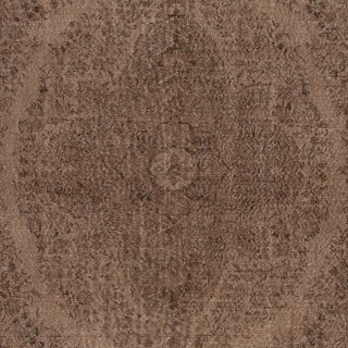 Vintage Handmade Wool Rug. Brown Turkish Area Rug for Modern Home and office