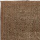 Hand-knotted Vintage Turkish Wool Area Rug Overdyed in Brown for Modern Interiors