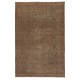 Hand-knotted Vintage Turkish Wool Area Rug Overdyed in Brown for Modern Interiors