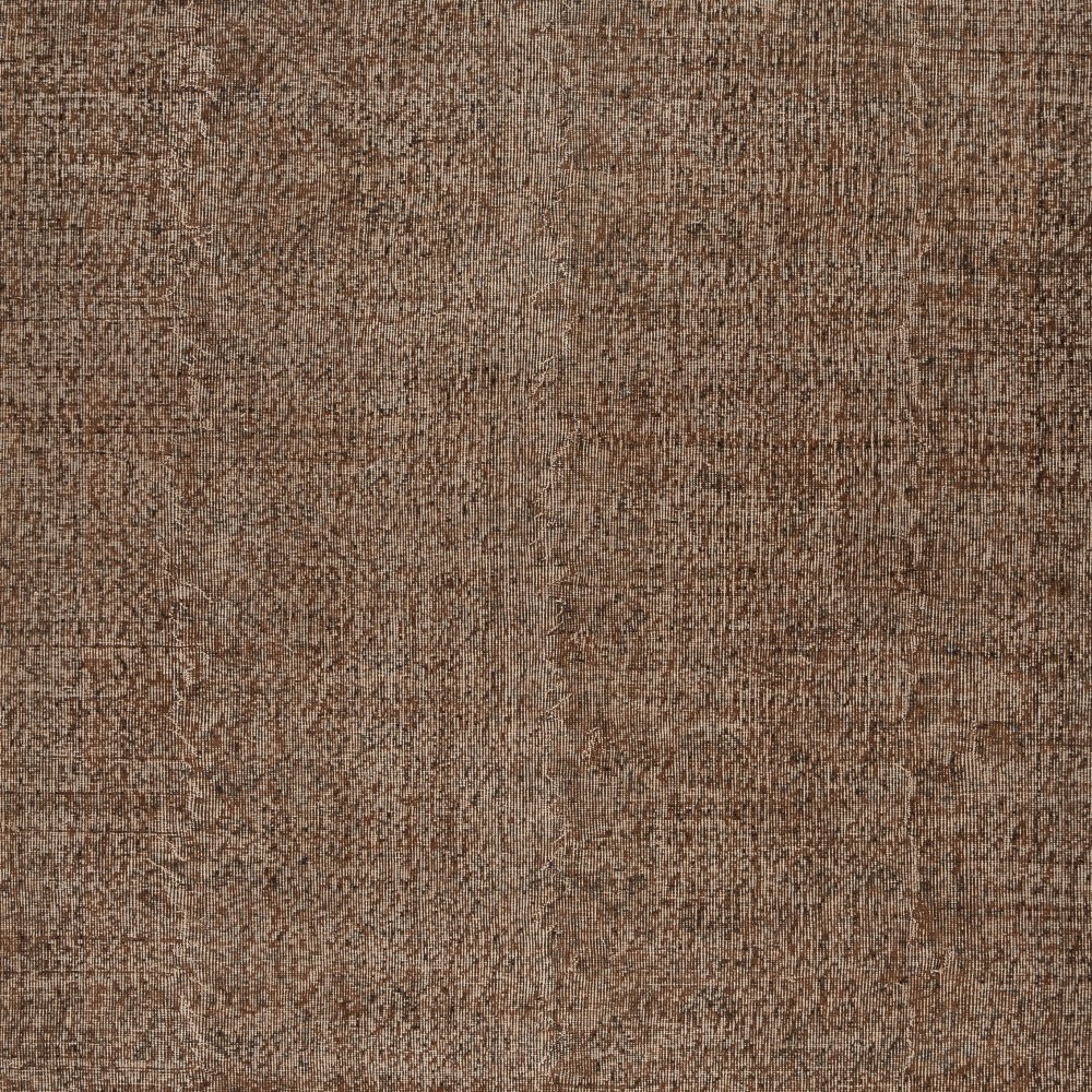 Brown Overdyed Handmade Wool Rug. Vintage Turkish Area Rug for Living Room