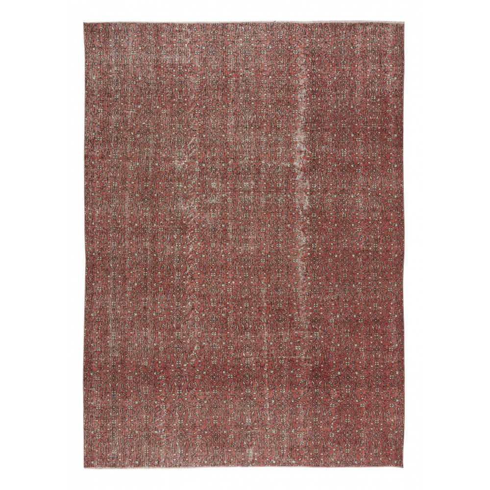 Hand-knotted Vintage Turkish Red Wool Area Rug with Floral Design for Home and Office Decor Hand-knotted Vintage Turkish Red Wool Area Rug with Floral Design for Home and Office Decor