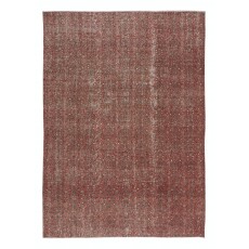 Hand-knotted Vintage Turkish Red Wool Area Rug with Floral Design for Home and Office Decor