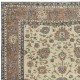 Authentic Vintage Turkish Beige Wool Area Rug with Floral Design. Hand-knotted in Turkey Authentic Vintage Turkish Beige Wool Area Rug with Floral Design. Hand-knotted in Turkey