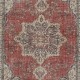 Traditional Vintage Handmade Turkish Area Rug. Hand-knotted Wool Carpet with Medallion Design