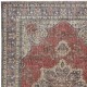 Traditional Vintage Handmade Turkish Area Rug. Hand-knotted Wool Carpet with Medallion Design