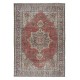 Traditional Vintage Handmade Turkish Area Rug. Hand-knotted Wool Carpet with Medallion Design