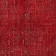 Vintage Handmade Turkish Wool Area Rug Overdyed in Red for Contemporary Interiors Vintage Handmade Turkish Wool Area Rug Overdyed in Red for Contemporary Interiors