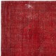 Vintage Handmade Turkish Wool Area Rug Overdyed in Red for Contemporary Interiors Vintage Handmade Turkish Wool Area Rug Overdyed in Red for Contemporary Interiors