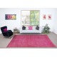 Hand-knotted Vintage Turkish Wool Area Rug Overdyed in Pink for Modern Interiors Hand-knotted Vintage Turkish Wool Area Rug Overdyed in Pink for Modern Interiors
