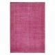 Hand-knotted Vintage Turkish Wool Area Rug Overdyed in Pink for Modern Interiors Hand-knotted Vintage Turkish Wool Area Rug Overdyed in Pink for Modern Interiors