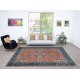 Hand-Knotted Vintage Turkish Red Area Rug. Traditional Wool Carpet for Home Decor