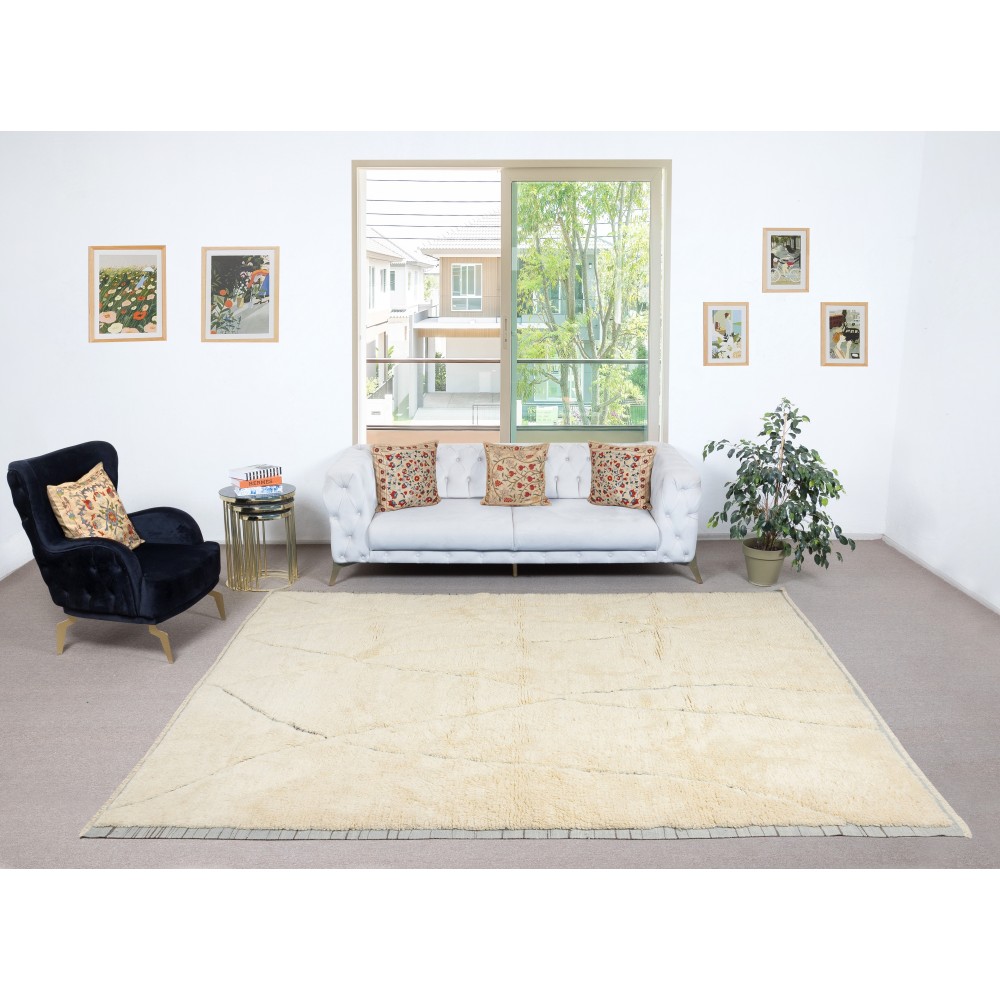 Moroccan Design Tulu Rug Made of Natural Un-Dyed Wool. Modern Hand Knotted Carpet. Custom Options Available. Made to Measure