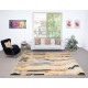 Abstract Hand-knotted Tulu Rug. 100% Wool. Multicolor Carpet for Living Room decor. Vibrant Handmade Rug. Custom Options Available
