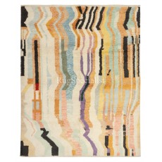 Abstract Hand-knotted Tulu Rug. 100% Wool. Multicolor Carpet for Living Room decor. Vibrant Handmade Rug. Custom Options Available