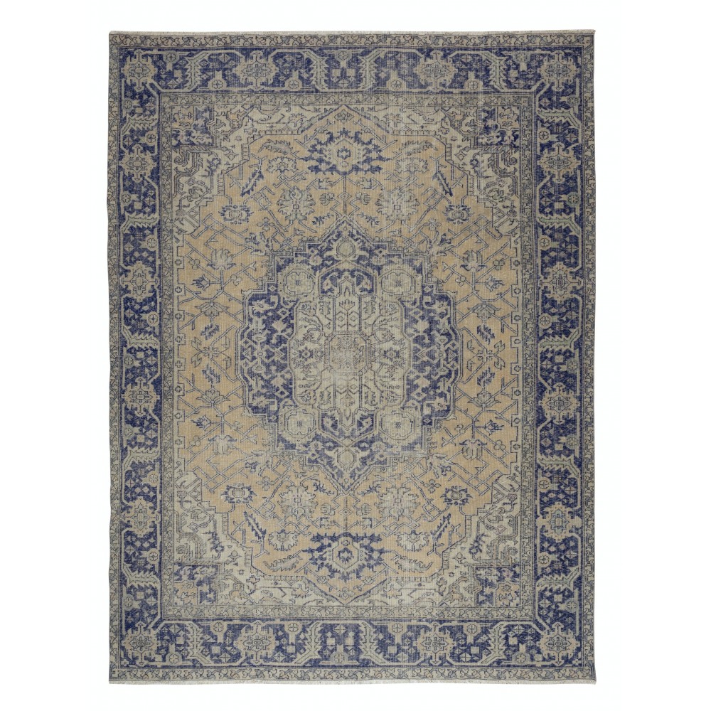 One of a kind Vintage Turkish Area Rug. Hand-Knotted Wool Large Carpet for Farmhouse and Country Home Decor