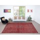 Red Overdyed Wool Rug. Vintage Turkish Handmade Area Rug for Bedroom Red Overdyed Wool Rug. Vintage Turkish Handmade Area Rug for Bedroom
