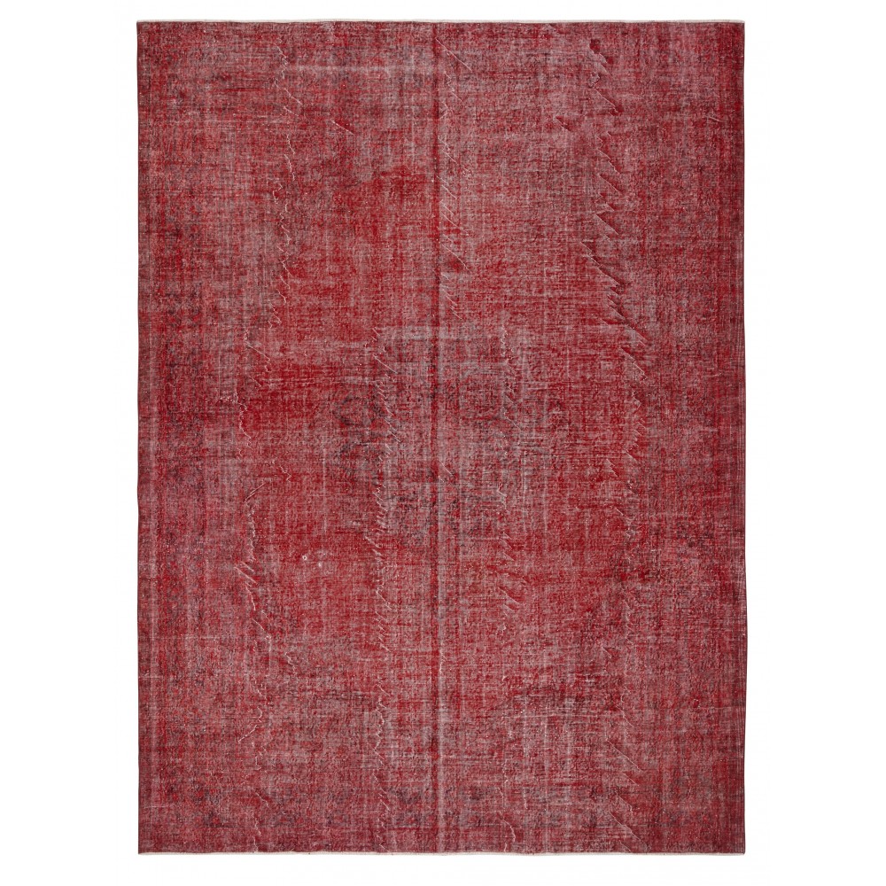 Red Overdyed Wool Rug. Vintage Turkish Handmade Area Rug for Bedroom Red Overdyed Wool Rug. Vintage Turkish Handmade Area Rug for Bedroom
