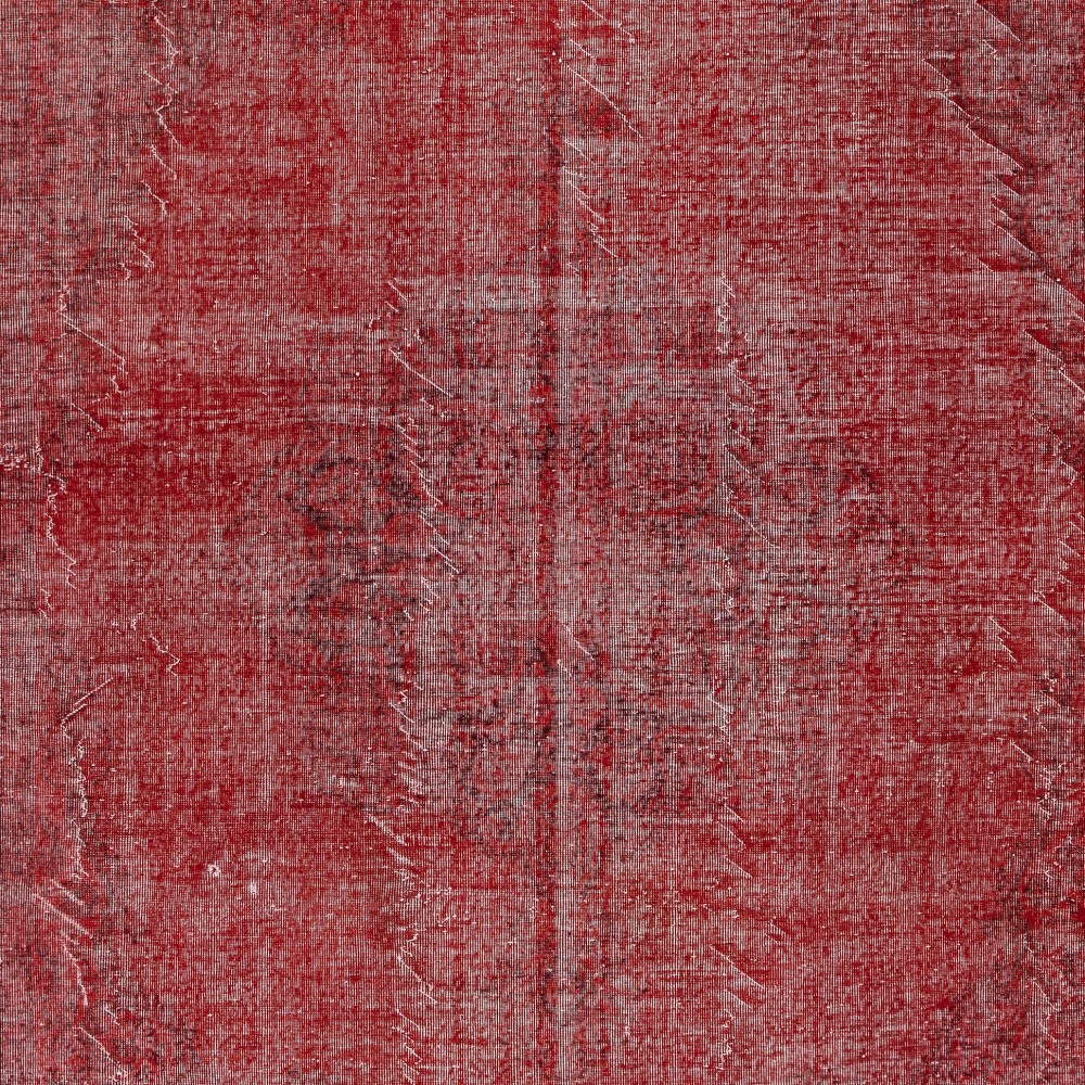 Red Overdyed Wool Rug. Vintage Turkish Handmade Area Rug for Bedroom Red Overdyed Wool Rug. Vintage Turkish Handmade Area Rug for Bedroom