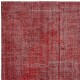 Red Overdyed Wool Rug. Vintage Turkish Handmade Area Rug for Bedroom Red Overdyed Wool Rug. Vintage Turkish Handmade Area Rug for Bedroom