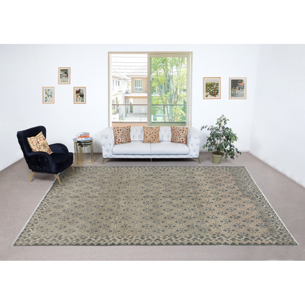 New Handmade Turkish Large Area Rug. Hand-knotted Wool Carpet for Living Room. Custom Options Available