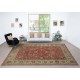 One-of-a-kind Vintage Turkish Large Area Rug. Red Hand-knotted Wool Carpet for Living Room