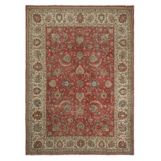 One-of-a-kind Vintage Turkish Large Area Rug. Red Hand-knotted Wool Carpet for Living Room