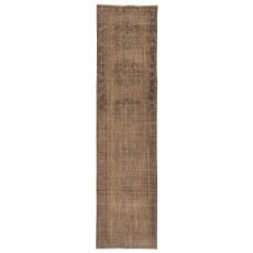 Brown Runner Rug for Hallway. Vintage Corridor Rug. Handmade Stair Rug. Kitchen Runner