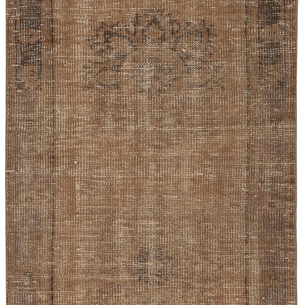 Brown Runner Rug for Hallway. Vintage Corridor Rug. Handmade Stair Rug. Kitchen Runner