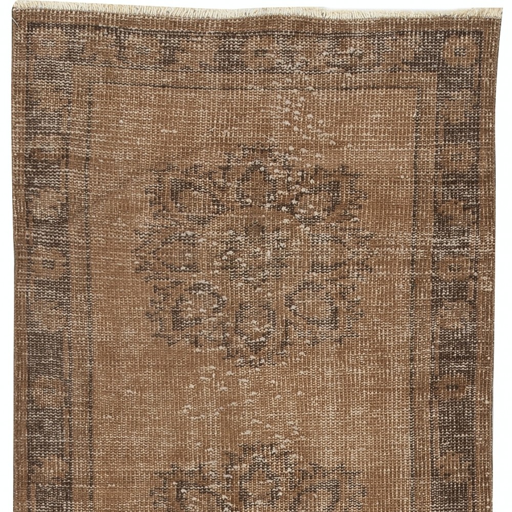 Brown Runner Rug for Hallway. Vintage Corridor Rug. Handmade Stair Rug. Kitchen Runner