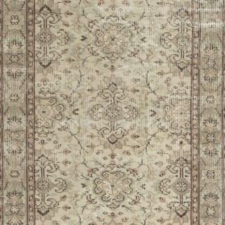Vintage Turkish Area Rug. Rustic Handknotted Wool Carpet for Farmhouse and Boho Interiors