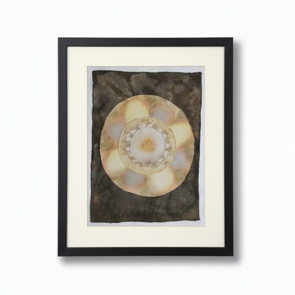 COSMIC WHEEL (2) – Plant-Dyed Botanical Art on Cotton Canvas COSMIC WHEEL (2) – Plant-Dyed Botanical Art on Cotton Canvas