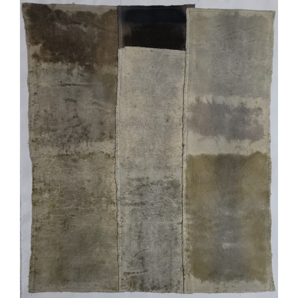 TIME (8) – Plant-Dyed Botanical Art on Cotton Canvas with Iron Sulphate