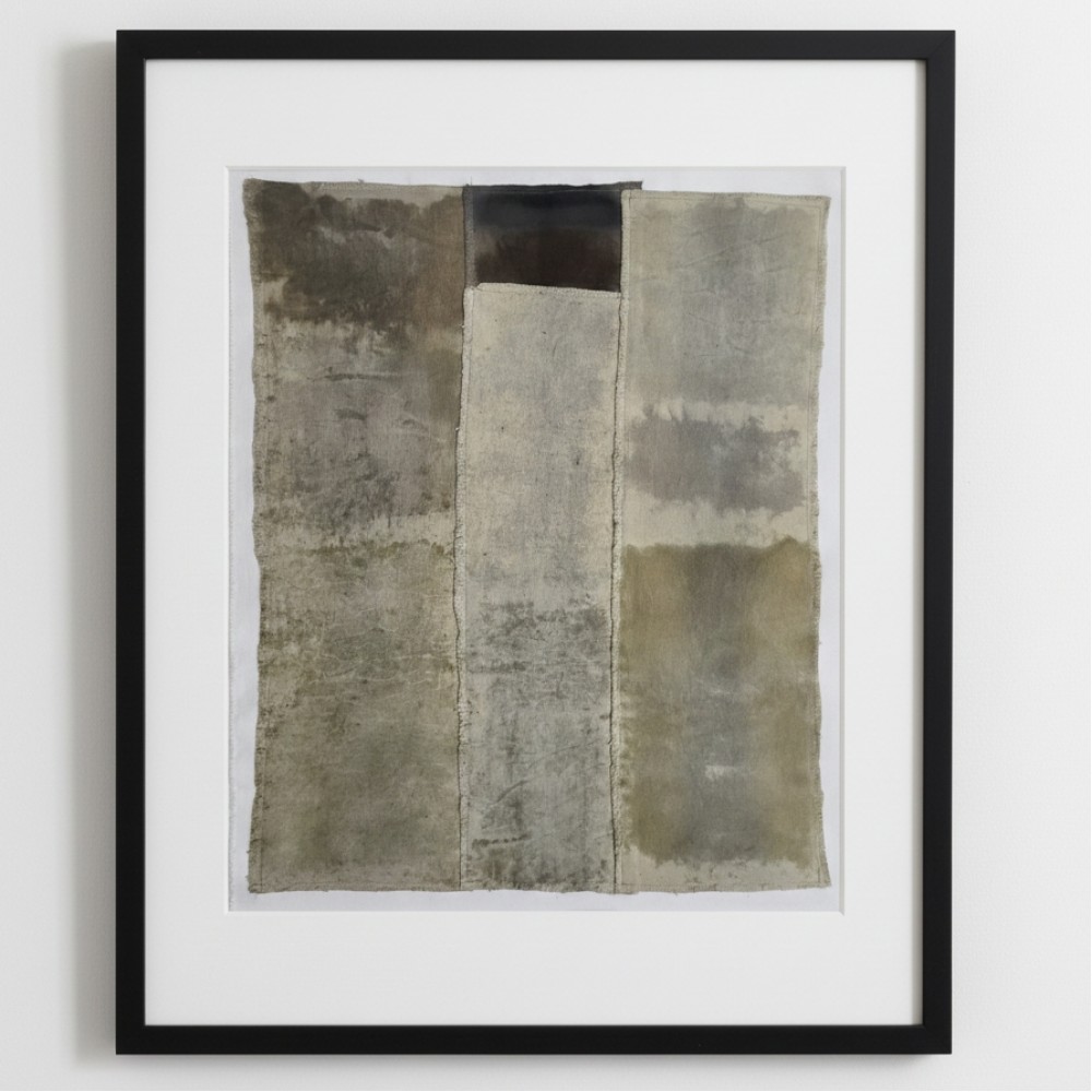 TIME (8) – Plant-Dyed Botanical Art on Cotton Canvas with Iron Sulphate