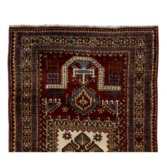 Semi Antique Caucasian Fachralo Kazak Prayer Rug, ca 1940