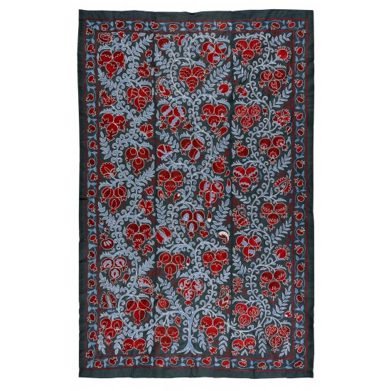 Brand New Uzbek Suzani Textile. Embroidered Cotton & Silk Wall Hanging, Bed Cover Brand New Uzbek Suzani Textile. Embroidered Cotton & Silk Wall Hanging, Bed Cover