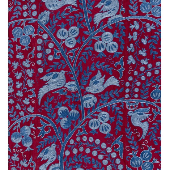 Contemporary Uzbek Suzani Textile. Embroidered Cotton & Silk Wall Hanging, Bed Cover. 21th Century Contemporary Uzbek Suzani Textile. Embroidered Cotton & Silk Wall Hanging, Bed Cover. 21th Century