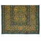 Silk Embroidery Wall Hanging, Modern Green Tapestry, Uzbek Wall Decor