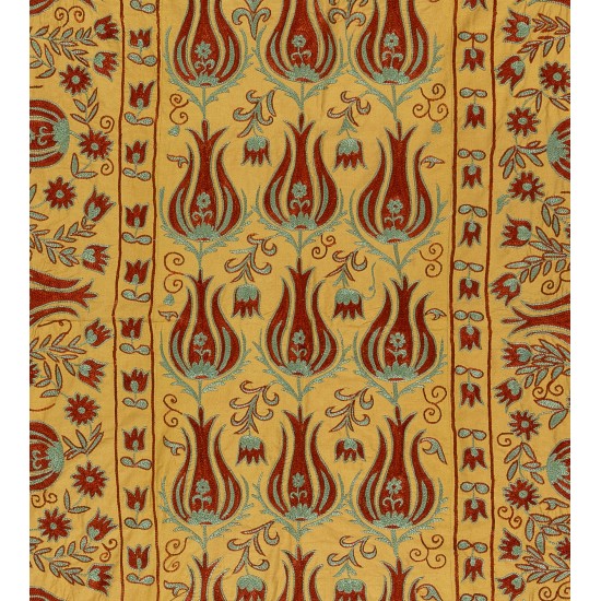 Asian / Uzbek Suzani Textile. Embroidered Cotton & Silk Wall Hanging, Bed Cover Asian / Uzbek Suzani Textile. Embroidered Cotton & Silk Wall Hanging, Bed Cover