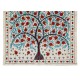 Uzbek Suzani Textile with Pomegranate Tree Design. Embroidered Cotton & Silk Wall Hanging, Bed Cover Uzbek Suzani Textile with Pomegranate Tree Design. Embroidered Cotton & Silk Wall Hanging, Bed Cover