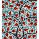 Uzbek Suzani Textile with Pomegranate Tree Design. Embroidered Cotton & Silk Wall Hanging, Bed Cover Uzbek Suzani Textile with Pomegranate Tree Design. Embroidered Cotton & Silk Wall Hanging, Bed Cover